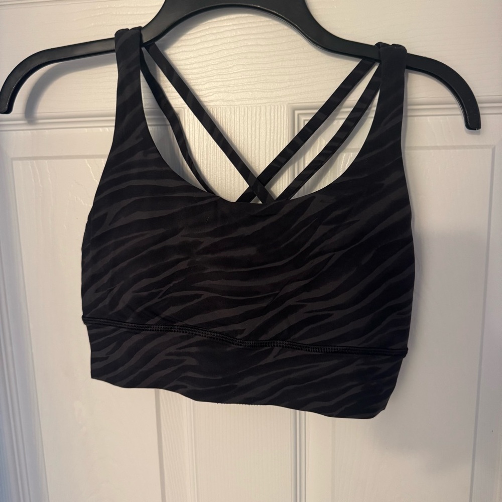 Lululemon Athletica Black Zebra Print Sports Bra